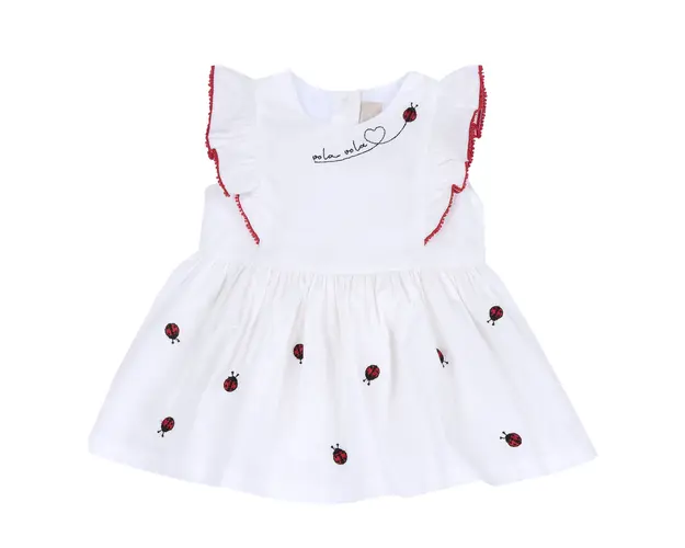 Rochie copii Chicco, Alb Cu Rosu, 05803-66MFCO