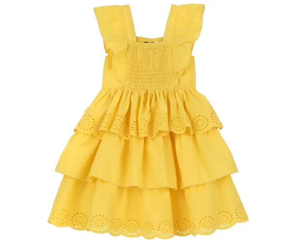 Rochie copii Chicco broderie engleza, galben deschis, 05720-66MC