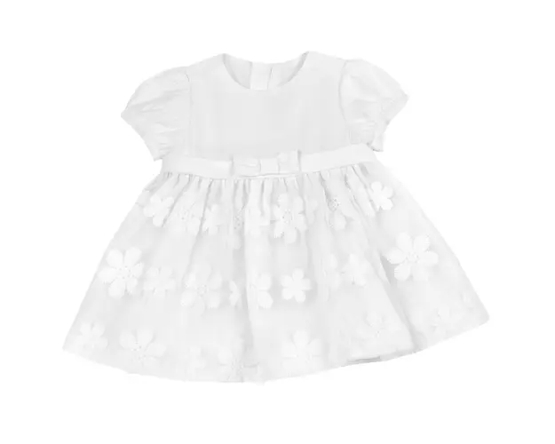 Rochie copii Chicco din satin si organza, Alb 2, 05418-66MFCO