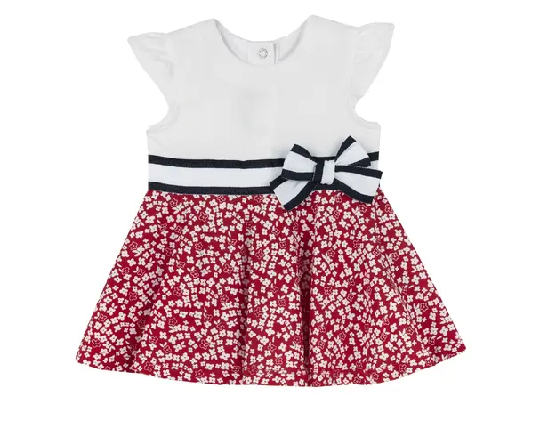 Rochie fetite Chicco, alb cu rosu, 37945