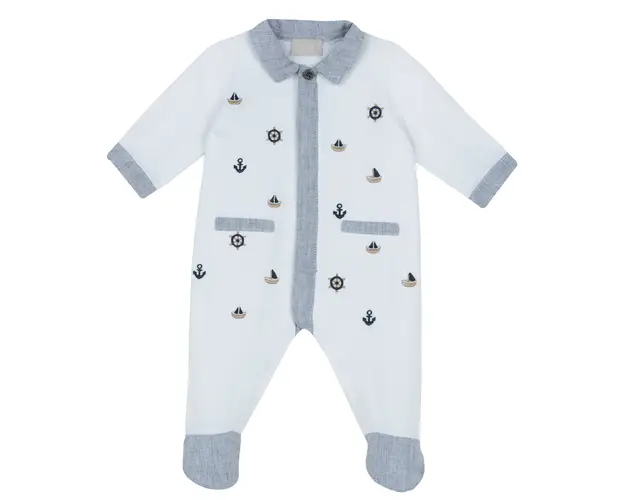 Salopeta bebe Chicco, alb cu model, 02244