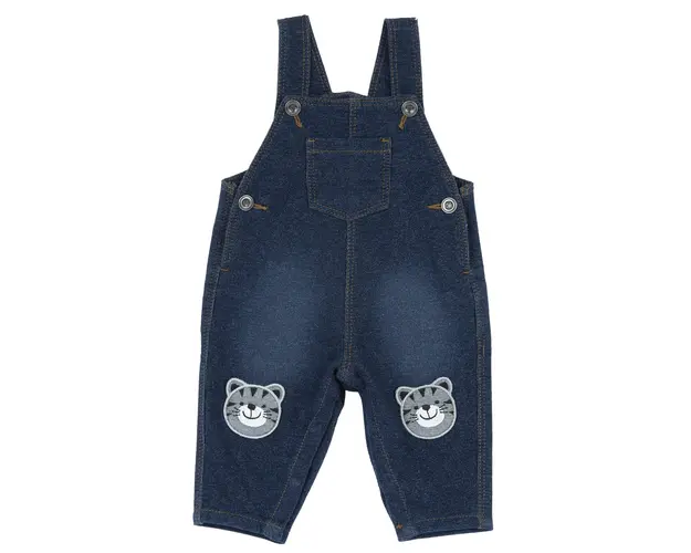 Salopeta bebe Chicco din denim stretch, Albastru Inchis, 95645-66MFCO