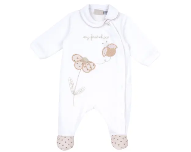 Salopeta bebe Chicco din velur, Alb 2, 27118-66MFCI