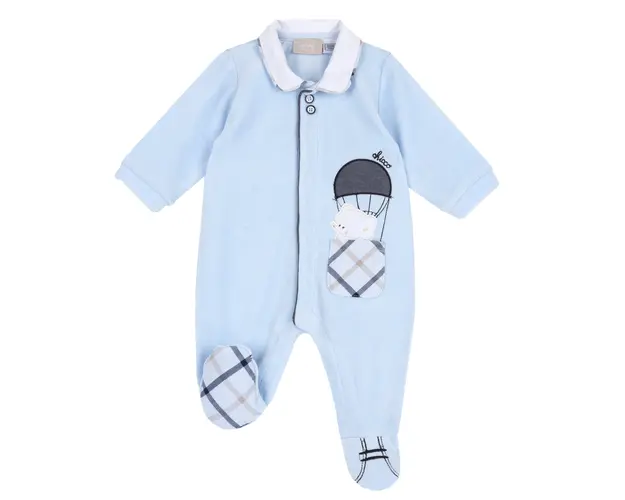 Salopeta bebe Chicco din velur, bleu, 02438-64MFCI