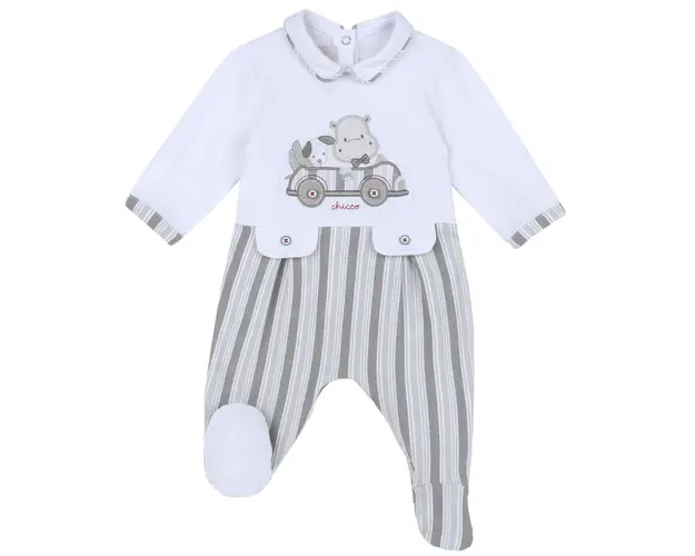 Salopeta bebe Chicco, gri cu model, 02269
