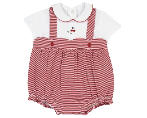 Salopeta bebe Chicco, pantaloni scurti, Rosu Cu Alb, 50999-66MFCI