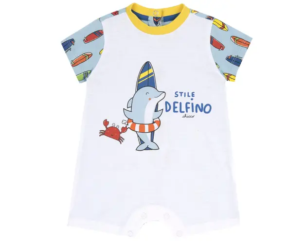 Salopeta bebelusi Chicco, alb cu bleu, 51333-66MFCO