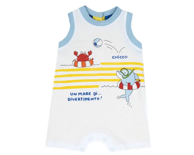 Salopeta bebelusi Chicco, alb cu galben, 51334-66MFCO