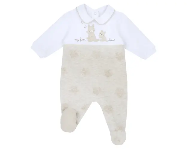 Salopeta bebelusi Chicco, Bej Cu Model, 27105-66MFCI