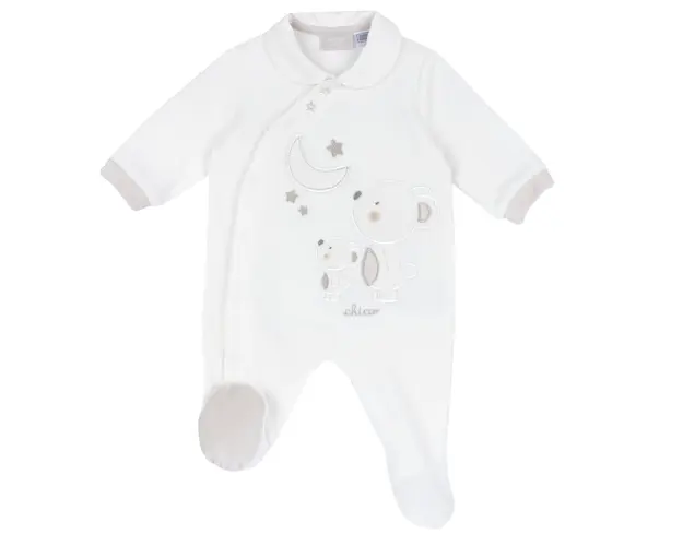 Salopeta bebelusi Chicco din velur, alb, 02602-65MFCI
