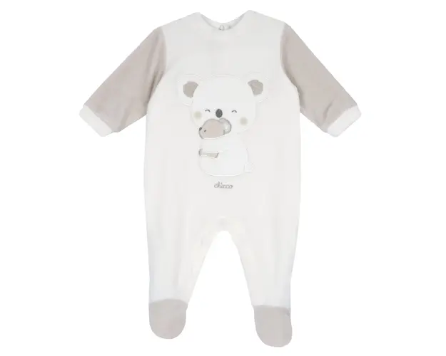 Salopeta bebelusi Chicco din velur, alb, 02603-65MFCI