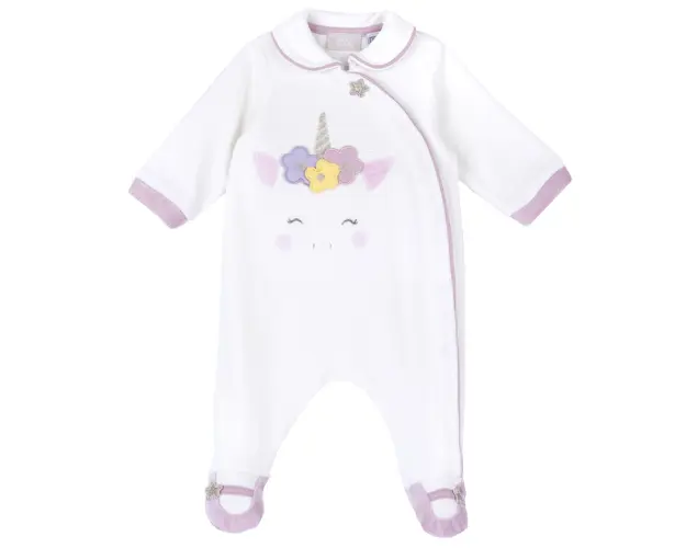 Salopeta bebelusi Chicco din velur, alb, 02701-65MFCI
