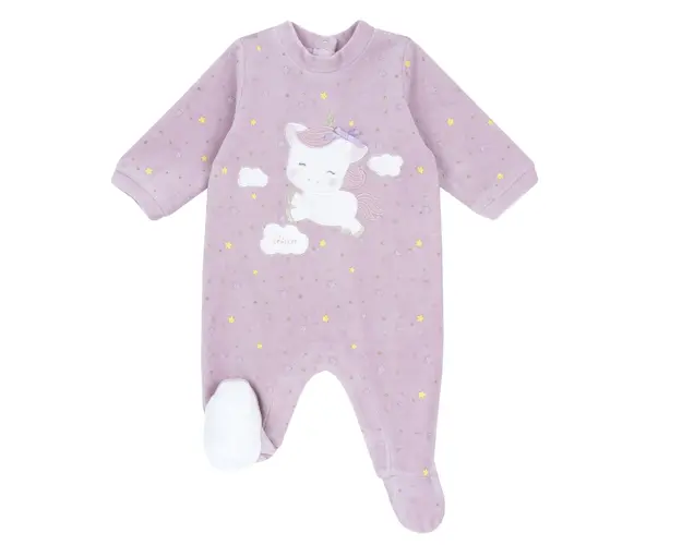 Salopeta bebelusi Chicco din velur, lila, 02703-65MFCI
