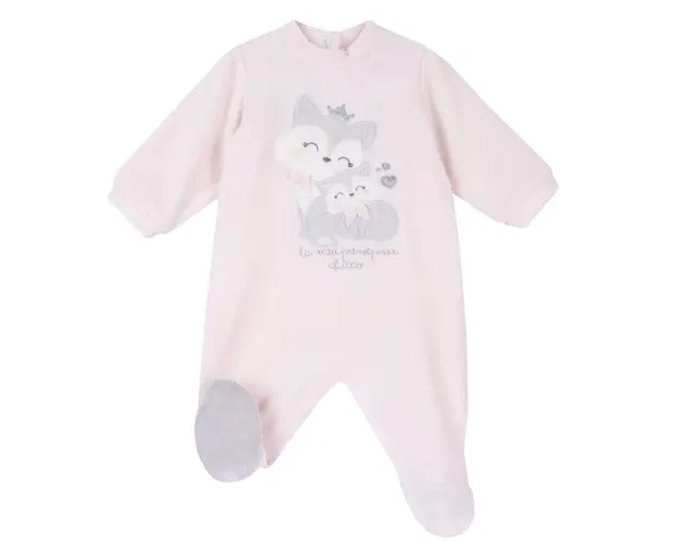 Salopeta bebelusi Chicco din velur, roz, 02789-65MFCI