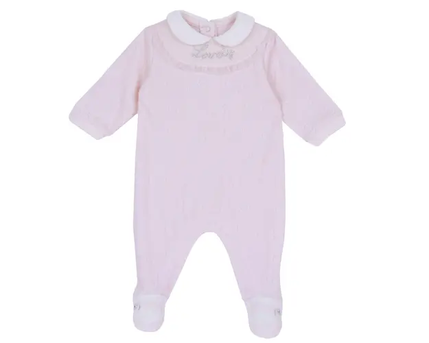 Salopeta bebelusi Chicco din velur, roz, 02792-65MFCI