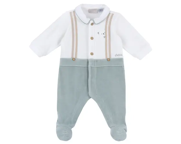 Salopeta bebelusi Chicco din velur, verde deschis, 27172-67MFCI