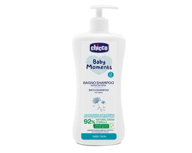 Sampon fara lacrimi Chicco Baby Moments Baby Skin, 500ml, 0luni+