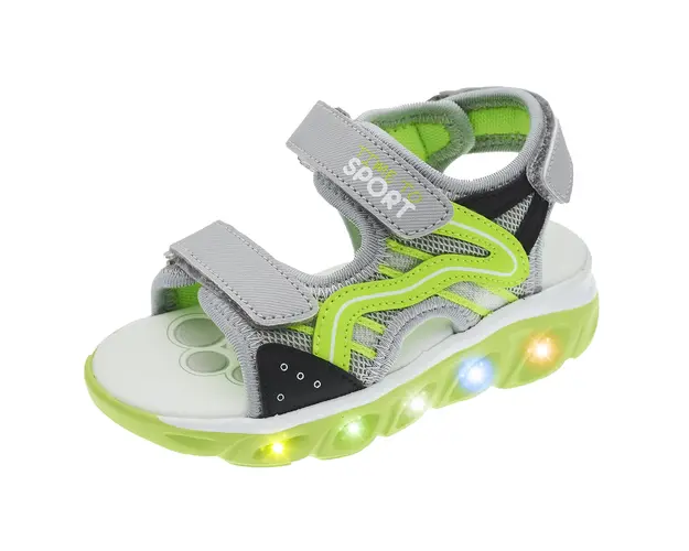 Sandale copii cu luminite Chicco Coel, Gri Inchis, 71161-66P
