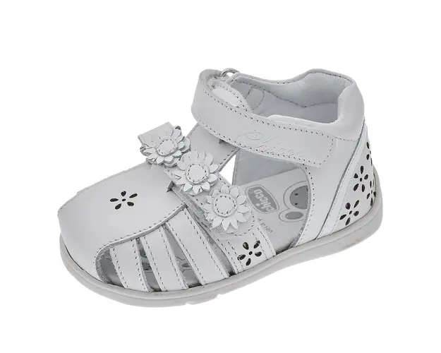 Sandale copii din piele Chicco Gazella, Alb, 71120-66P