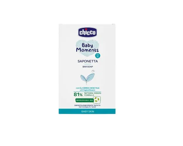 Sapun solid Chicco Baby Moments Skin, 100g, 0luni+