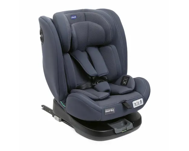 Scaun auto rotativ Chicco Unico EVO i-Size, IndiaInk (Albastru), de la nastere pana la 12 ani (40-150 cm)