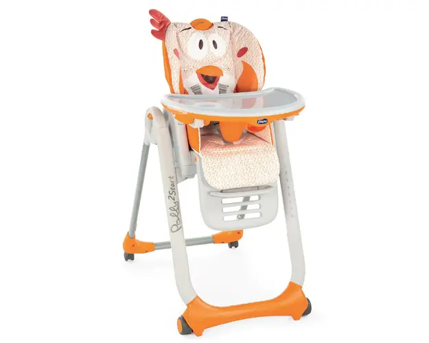 Scaun de masa Chicco Polly 2 Start 4roti, Fancy Chicken, 0 luni+