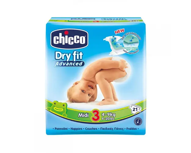 Scutece Chicco Dry Fit Advanced Midi, nr.3, 4-9kg, 21buc