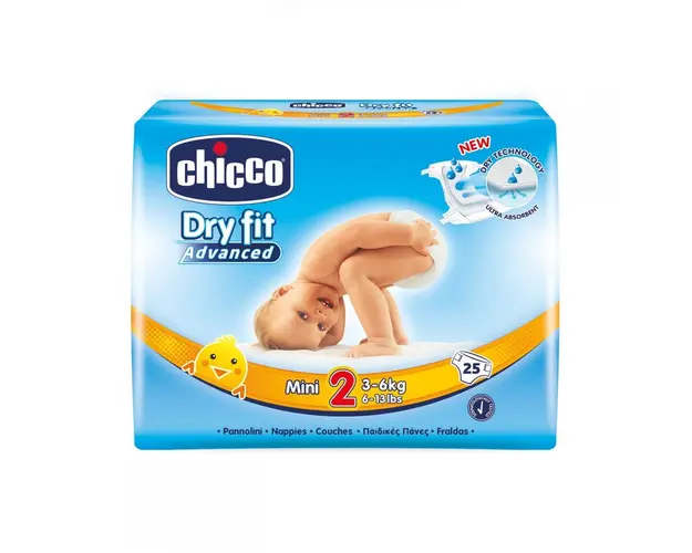 Scutece Chicco Dry Fit Advanced Mini, nr.2, 3-6kg, 25buc