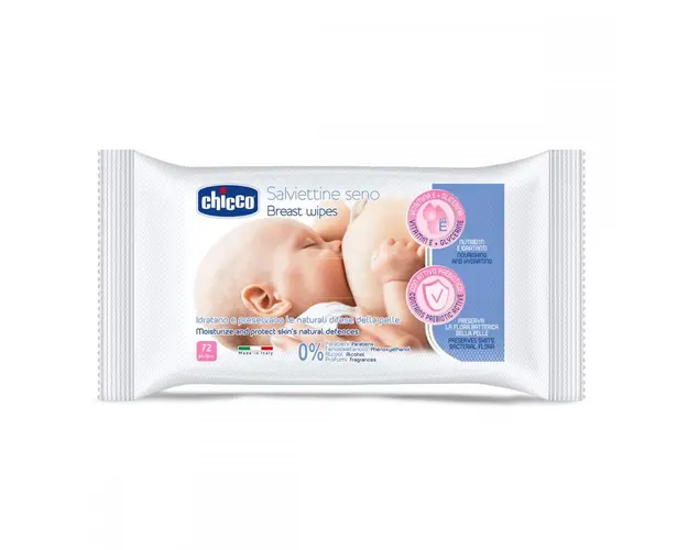 Servetele umede Chicco pentru igiena sanului 72 buc 0 luni+