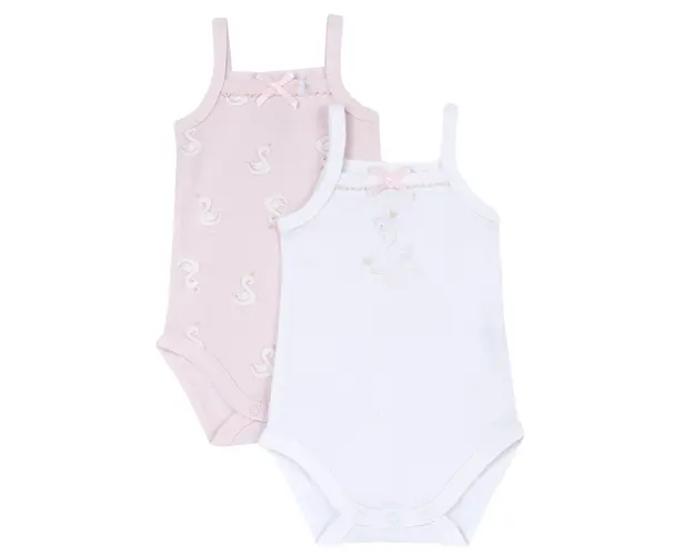 Set 2x body Chicco cu bretele, Roz, 11692-66MFCI
