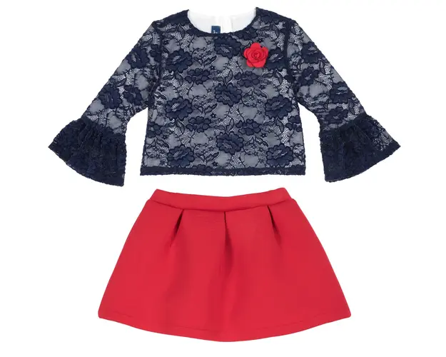 Costumas elegant Chicco, bluza de dantela si fusta. 76392