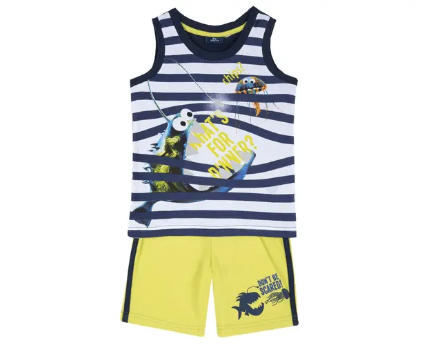 Set maieu si pantaloni copii Chicco, albastru cu verde, 76992