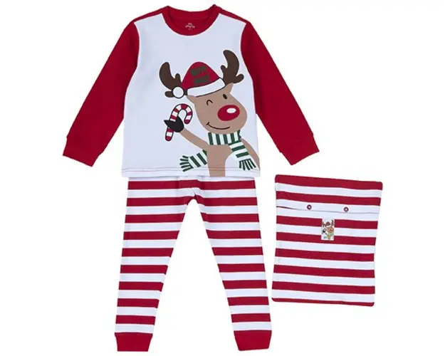 Set pijama unisex Craciun Chicco, 31364-61MC, Rosu