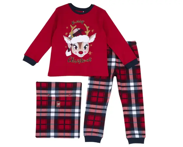 Set pijama fetite Chicco pentru Craciun, Rosu, 31450-65MC