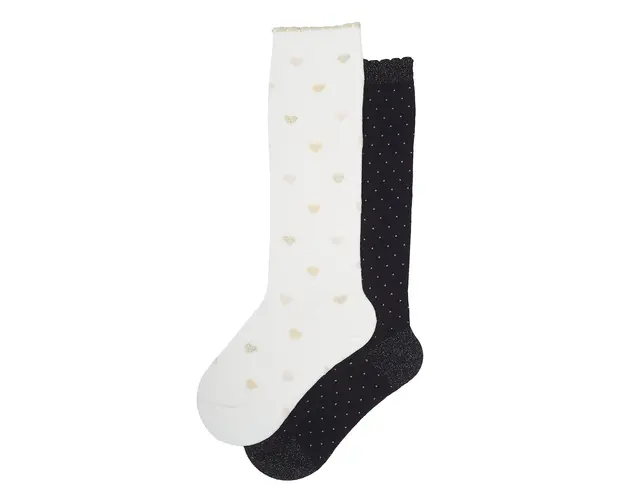 Sosete copii Chicco tri sferturi, alb cu negru, 07882-67MC