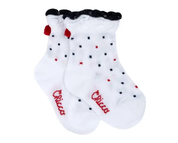 Sosete scurte copii Chicco, alb cu rosu, 01823-64MFCO