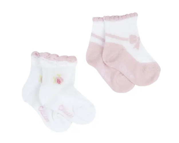 Sosete scurte copii Chicco, Alb Cu Roz, 05420-66MFCO