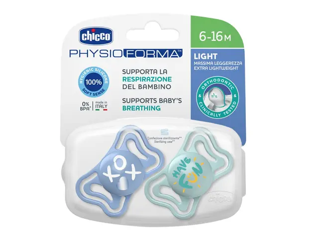 Suzeta Chicco PhysioPhorma Light, 2bucati, bleu, 6-16luni
