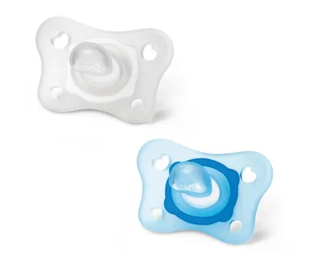Suzeta din s. Chicco PhysioForma Mini Soft, 2 bucati, baiat, 0-2luni+