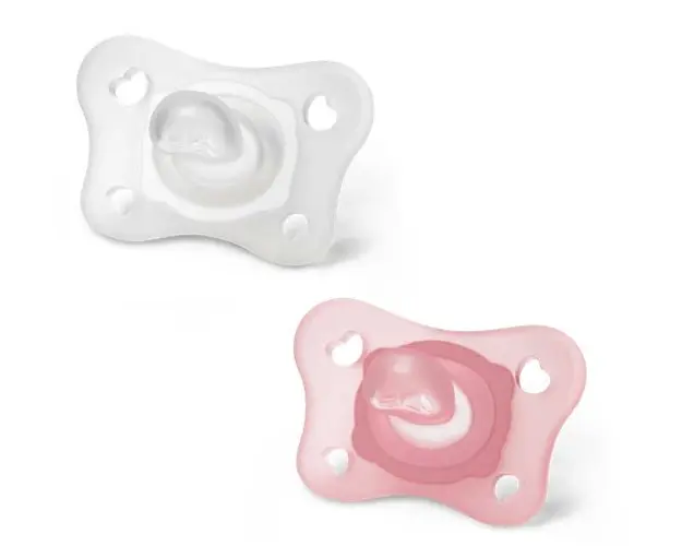 Suzeta din s. Chicco PhysioForma Mini Soft, 2 bucati, fetita, 0-2luni+