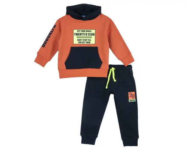 Trening copii Chicco cu gluga, galben cu model, 78851-65CLT