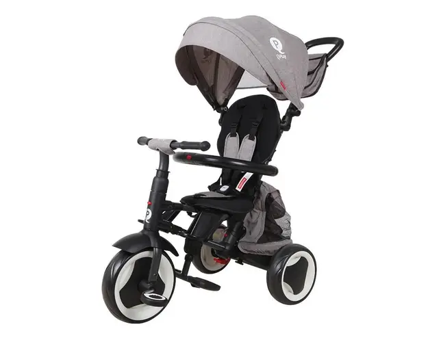 Tricicleta copii QPlay Rito Plus, gri, 12luni-3ani