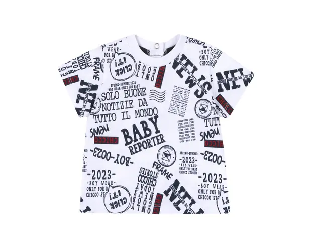 Tricou copii Chicco, alb cu bleumarin, 00026-64MFCO