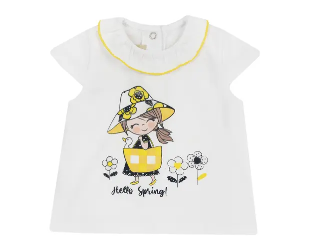 Tricou copii Chicco, Alb Cu Galben, 05689-66MFCO