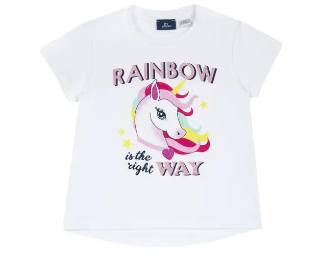 Tricou copii Chicco, Alb cu model, 05521-66CLT