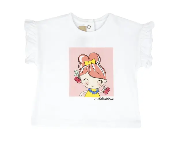 Tricou copii Chicco, alb cu model, 05618-66MFCO