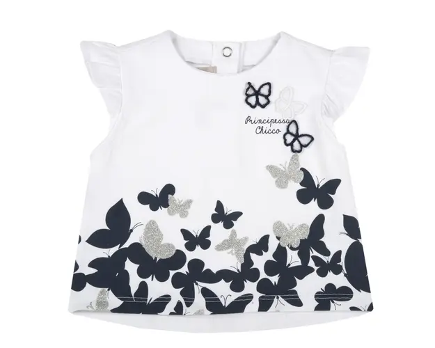 Tricou copii Chicco, alb cu model, 67099, 62