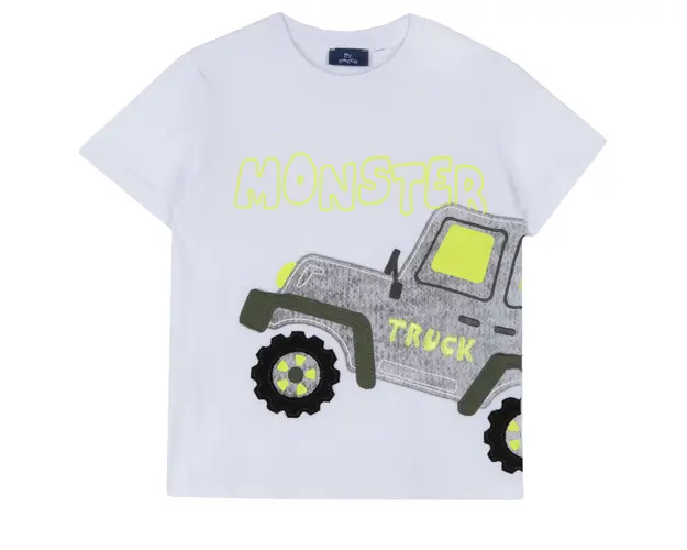 Tricou copii Chicco, alb cu model, 67528-62MC