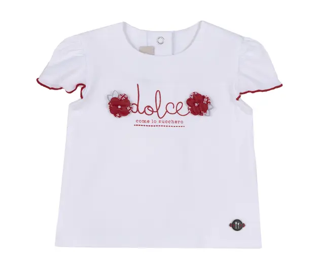 Tricou copii Chicco, alb cu model, 67531