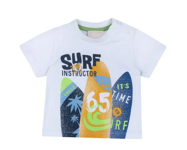 Tricou copii Chicco, alb cu model, 67574-62MFCO